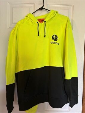 GEODIS Men’s Hi-Vis Yellow & Black Hooded Sweatshirt